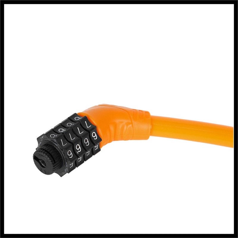 Hihaha 43cmx10mm Bike Cable Lock Portable 4 Digit Security Orange