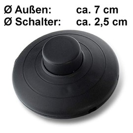 edi-tronic Foot Switch Round Black 2A 250V Floor Lamp Switch Pedal Switch Foot Switch