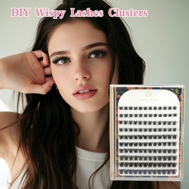 Fluffy Lash Clusters Eyelash Extension: Gekinye 120pcs Individual Lashes 8-16mm Natural Lash Extension DIY at Home with Soft Thin Band