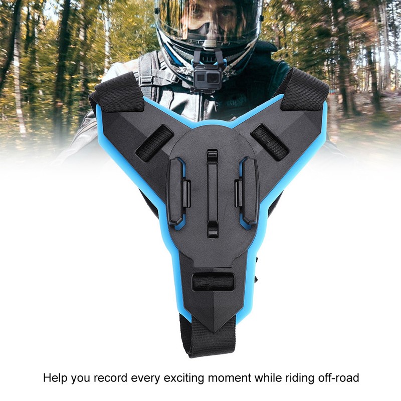 TELESIN Motorcycle Helmet Strap Mount with Frame Housing for GoPro
