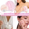 Large Body Powder Puff and Container, Glass Jar Dusting Powder