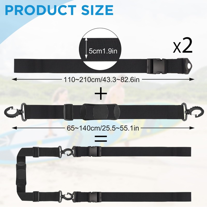 FainFun Surfboard Carrying Strap, SUP Carrying Strap, Adjustable Sup Transport