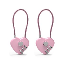 UP Security Small Combination Lock for Locker, Cable Lock with Code, Pink Padlock Combination, for Luggage, Suitcase, Gym Locker, Backpack Zipper, Cabinet, Box, Fence Gate, Travel Safe, Outdoor Use
