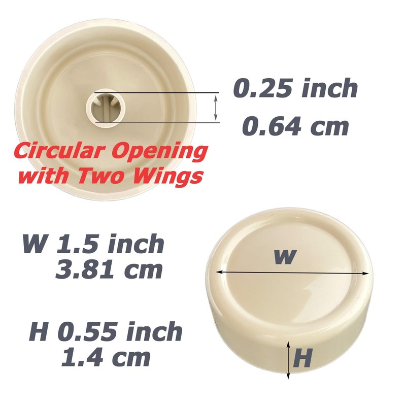 CAMGJORT RRKIV Rotary Replacement Dimmer Knobs, Ivory (5)