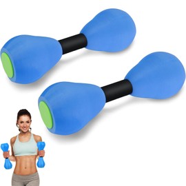 2 Pieces Water Dumbbells Aquatic Exercise Dumbbells, New Water Aerobic Exercise Foam Dumbbells, Children Barbells, Pool Resistance Sports, EVA Foam Dumbbell Set Water Fitness Equipment