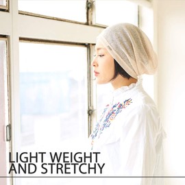 CHARM Mens Light Weight Summer Beanie - Womens Breathable Slouchy Beanie Knit Hat Baggy Slouch Cap Gray