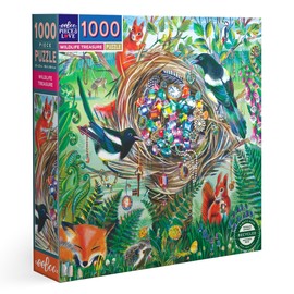 eeBoo Piece & Love: Wildlife Treasure - 1000 Piece Puzzle - Adult Square Jigsaw, 23x23, includes Image Reference Insert, Glossy Pieces