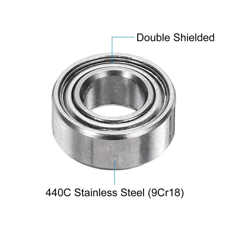 sourcing map 5Pcs SMR105ZZ Stainless Steel Ball Bearing 5mm x