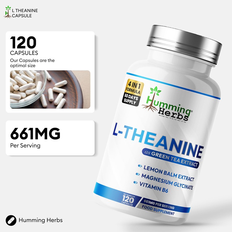 Humming Herbs L-Theanine Complex 400 mg with Lemon Balm, Magnesium