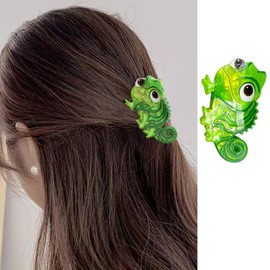 Dinosaur Hair Clips Animal Hair Claw Clips Green Lizard Hair Barrette Cute Cartoon Hair Accessories Non-slip Jaw Clips Fun Small Acrylic Hair Clamp Clip Strong Hold Dinosaur Hairpins for Women Girls