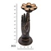 AeraVida Reaching Hand Holding Flower Rain Tree Wood Candle Holder
