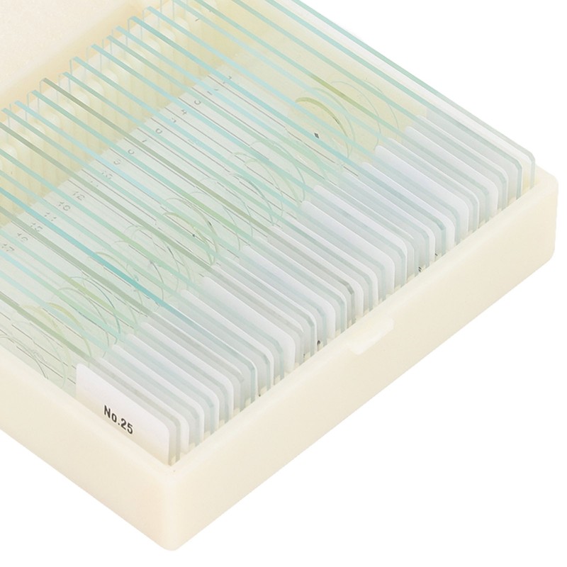 25PCS Microscope Slides Optical Glass Cover Transparent Slide Set for