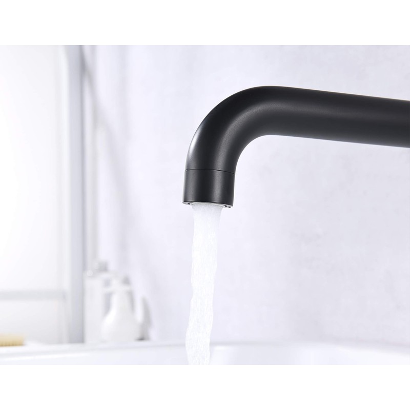 Wall Mount Tub Filler Matte Black Tub Faucet High Flow