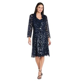 R&M Richards Women's Eternal Bloom Dress Set, Navy