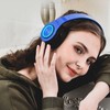 Kids Bluetooth Over Ear Headphones, Colorful LED Lights Headphones with