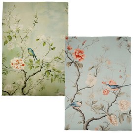 GCFET Chinoiserie Decor Kitchen Towels - Vintage Chinoiserie Floral Decorative Dish Towels, Oriental Decor Floral Hand Tea Towels for Kitchen, 16x24 Inch Set of 2