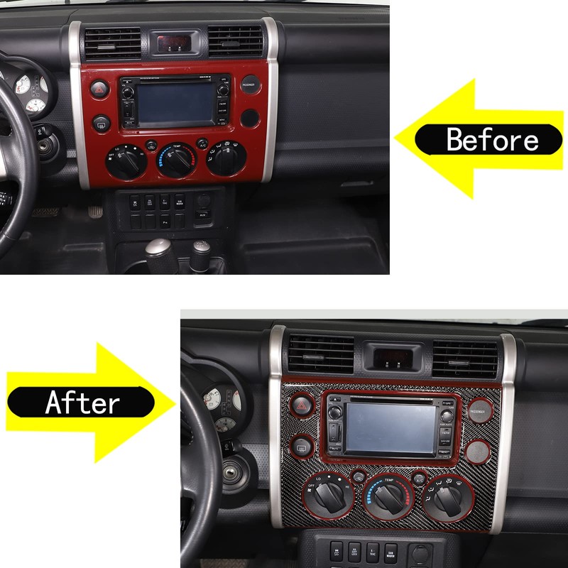 Fgtagtal Soft Carbon Fiber Center Console Panel Trim Cover Fit