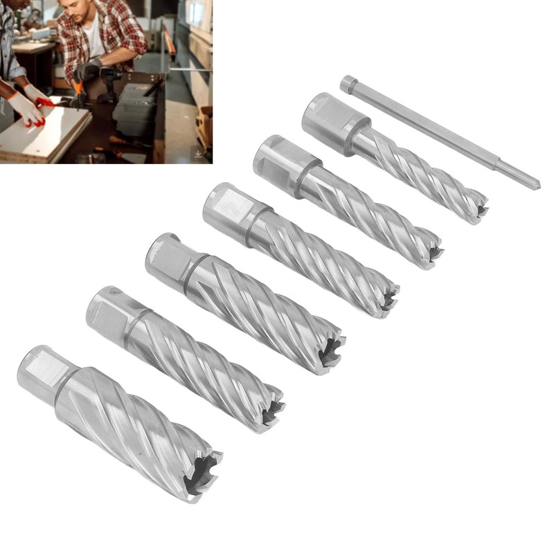 7Pcs Annular Cutter 3 Flute Mag Drill Bit Carbide Steel