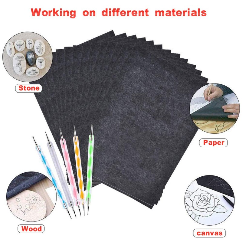 100 Sheets Black Carbon Paper Transfer Sheet A4 Graphite Tracing