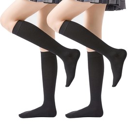 Chamgeco 2 Pairs Unisex Compression Socks,15-20mmHg Compression Socks Compression Knee-High Stockings Circulation Best Support for Running Cycling Hiking Athletic Nurses,Soft & Breathable