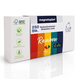 magnetoplan Rainbow Presentation Cards Set, Pack of 250, Presentation Cards in Unique Colour Canon, Made from FSC-Certified Paper, W x H 200 x 100 mm