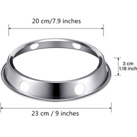 Wok Rings Stainless Steel Round Metallic 2 Pack 7.8" and 9.8" Reversible Universal Size for All Woks