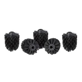 5 x Toilet Brush Heads, Replacement Brush Head for Toilet Brush, 12 mm Thread, Hygienic, Bathroom Accessories, Diameter 8 cm, Black