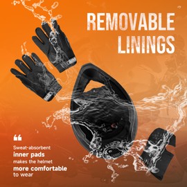 OUMURS Off Road Motorcycle Dual Sport Helmet Full Face Helmet Dual Visor Dirt Bike ATV Motocross Helmet with Mask & Gloves for Unisex-Adult-Matte Black, XL