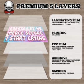 Please Let Me Merge Before I Start Crying | Bumper Sticker or Car Magnet | Joke Prank Waterproof Vinyl Sticker for Trucks Vans Cars [7.5x3.75]