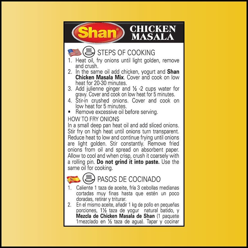 Shan - Chicken Masala Seasoning Mix (50g) - Seasoning Packets