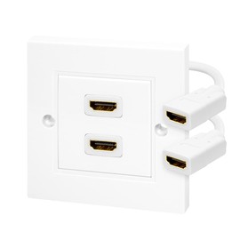 Logilink HDMI 2-Port Wall Socket Adapter - White
