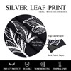 BUHUA Black Blackout Window Curtains Thermal Insulated Silver Vine Print