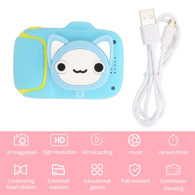Kids Digital Camera HD 2.0 Inch Eye Protection Screen Toddler