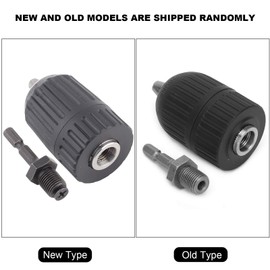 Keyless Chuck, Plastic Shell Hand Tight Drill Chuck 2.0-13MM,1/2-20UNF Keyless Drill Chuck + 1/4 Hex Connecting Rod