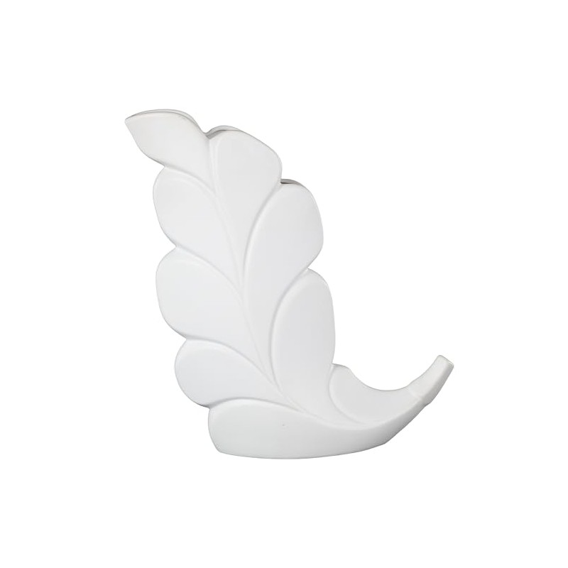 Deco 79 Ceramic Leaf Decorative Vase Slanted Centerpiece Vase, Flower