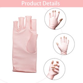 2 Pairs of UV Protection Gloves, UV Protective Gloves for Manicure,Gel Nail Manicure Gloves for UV Lamp Dryer and Most Outdoor Activities