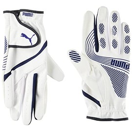 Puma Golf Gloves, Women's Alpha Grip Gloves (Both Hands), Bright, bright white/navy blazer