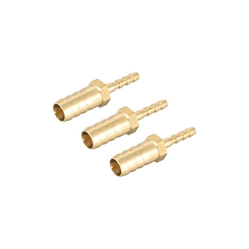 sourcing map Straight Brass Barb Fitting Reducer, Fit Hose ID