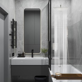 Midanya Rain Shower System Tub Shower Faucet Set Rain Fall Shower Head with Handheld Spray and Waterfall tub Spout Tub Shower Combo Rough-in Valve Included,with Square Knob,8 Inch Brushed Nickel