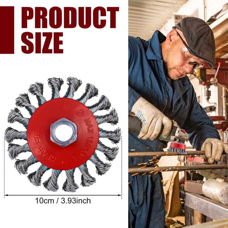 Tandefio 24 Pcs Wire Wheel Brush Wire Wheels with 5/8"-11