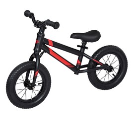 MERXENG 12" Balance Bike for Kids 2-5 Years - No Pedal Toddler Bike with Adjustable Seat & Handlebar, Lightweight Aluminum Frame, Padded Seat - Gift Ready for Boys & Girls, Black