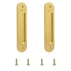 MOROBOR Oval Recessed Sliding Door Pulls, 2pcs Brushed Gold Flush