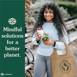 EARTHGRADE Reusable Shoulder Grocery Bag – Sustainable & Eco Friendly Washable Paper Totes with Cotton Canvas Handles & Durable Seams