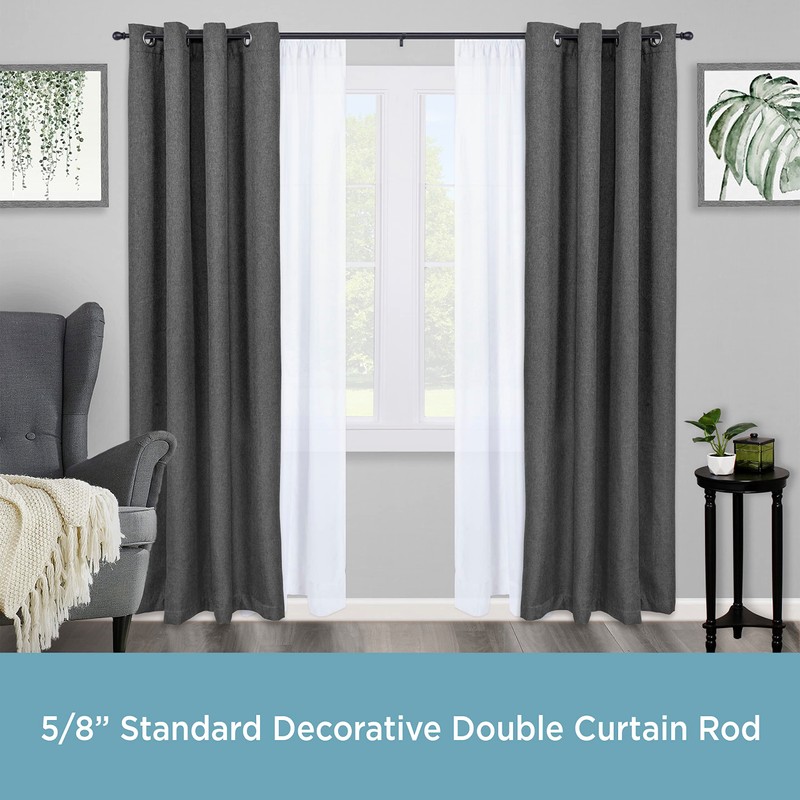 Kenney KN85001 Scroll Ball End Standard Decorative Window Double Curtain