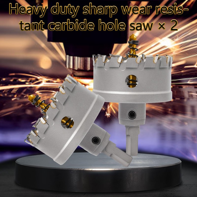 LCubro 1-7/8" (48mm) Hole Saw Heavy Duty Carbide 2-Pack Tungsten