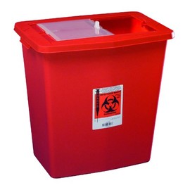 Multi-purpose Sharps Container 1-piece 18.75h X 18.25w X 12.75d Inch 12 Gallon Red Base Sliding Lid (Sold By Each)