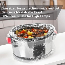 Mfinesun Slow Cooker Liners & Oven Bags,12 Count Extra Large Cooking Bags Turkey Bag Disposable Pot Liners Fit 6QT to 10QT, 22"x22"