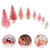 TOYANDONA 8pcs Bottle Brush Christmas Trees Pink Mini Christmas Trees