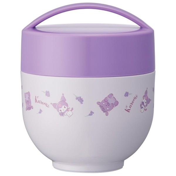 Skater LDNC6AG-A Sanrio Antibacterial Insulated Bento Box, Bowl Shaped, Lunch Jar, 19.3 fl oz (540 ml), Chromin, Flower Wreath