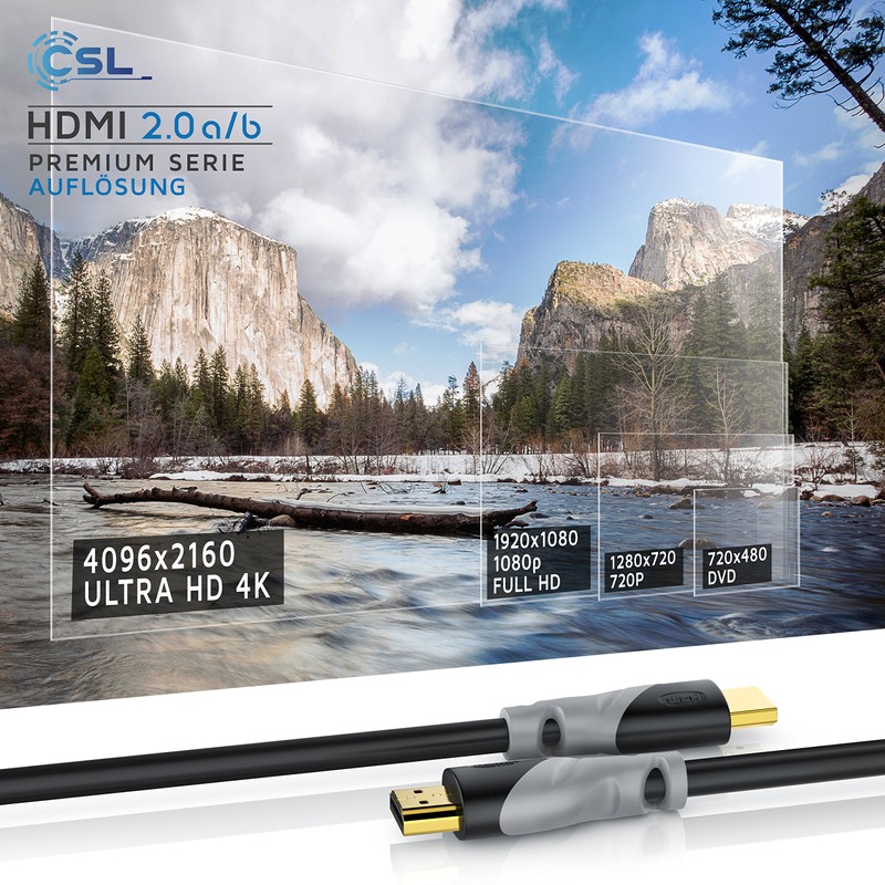 CSL Computer Ultra HD HDMI Cable with Connector and Touch